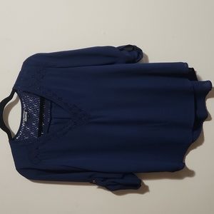 🔥LAST CHANCE PAPERMOON (Stitch Fix) Navy Blue Blouse Size Large